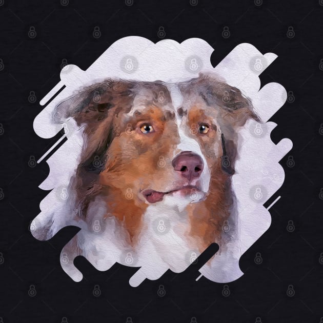 Australian Shepherd - Aussie Watercolor Digital Art by Nartissima